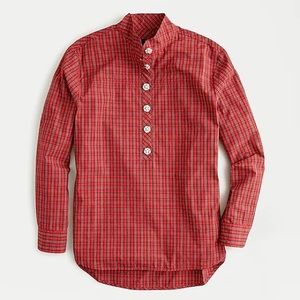 J.Crew Plaid Jeweled Button Blouse